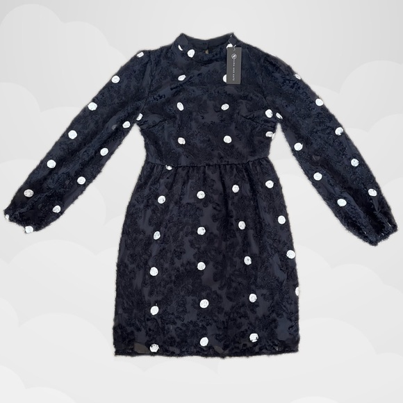Kara and Kate Dresses & Skirts - Black and White Polka Dot Long Sleeve Mini Dress